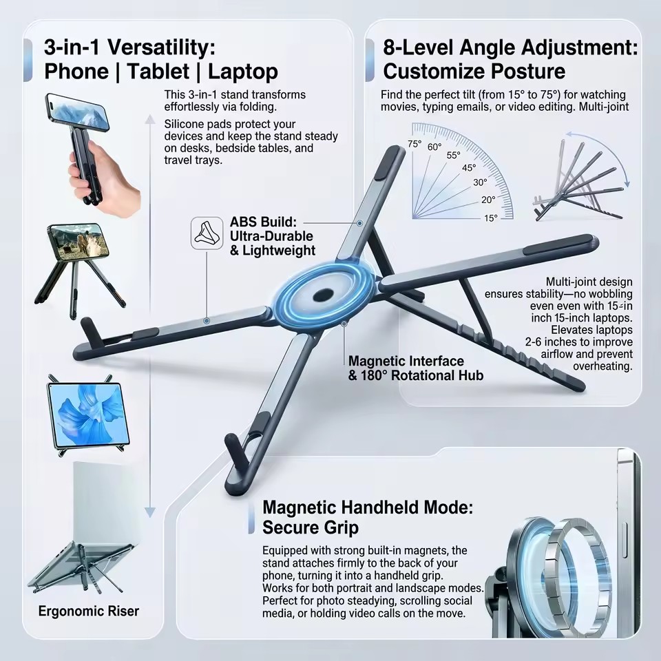 Tablet Ipad Accessories - Supporto Magnetico Portatile per Telefono e