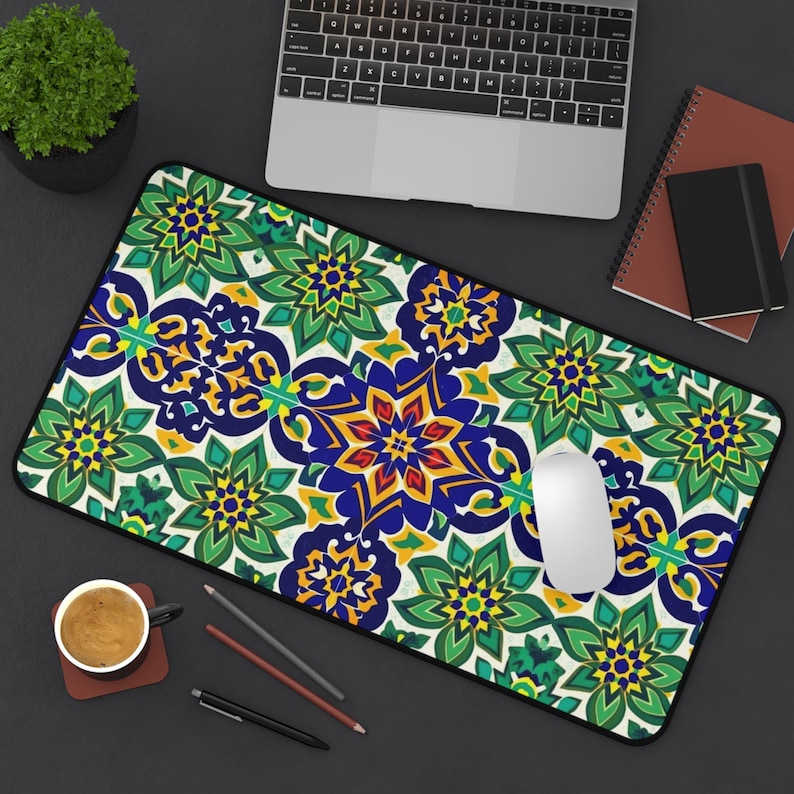 Office Table Accessories Unique - Tappetino da tavolo floreale colorato, elegante