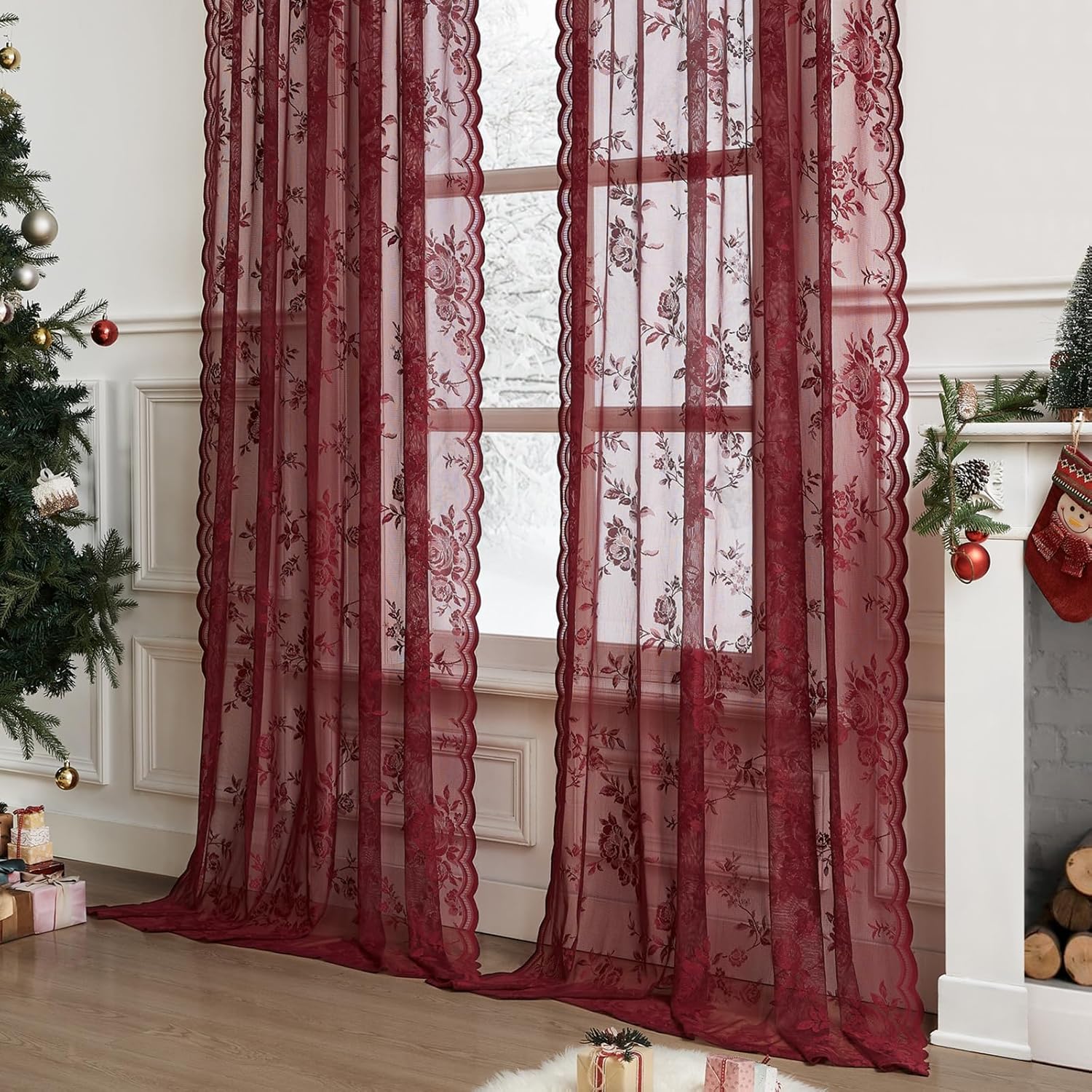 1 pz Tende in pizzo bordeaux L - Tablet Accessories Aesthetic recensione e prezzo